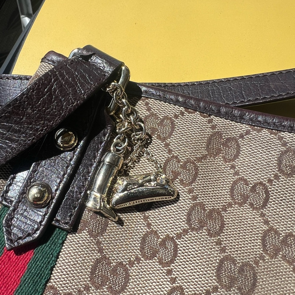 Gucci Cream and Brown Crossbody Bag with Monogram - Picture 9 of 9